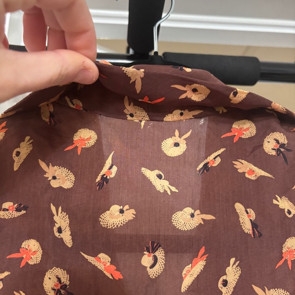 Petite Elegant Vintage Long Sleeve Brown and Red Dress - Picture 10 of 10